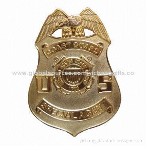 Gold-plated Police Badges, 3D Design, Customized Designs are Accepted